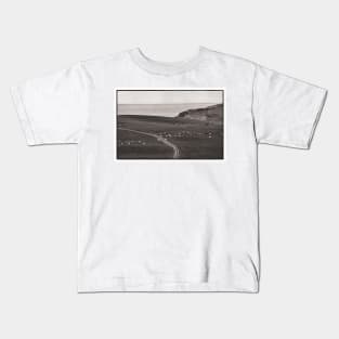 Sheep and cattle graze on the Mull of Galloway, Scotland Kids T-Shirt